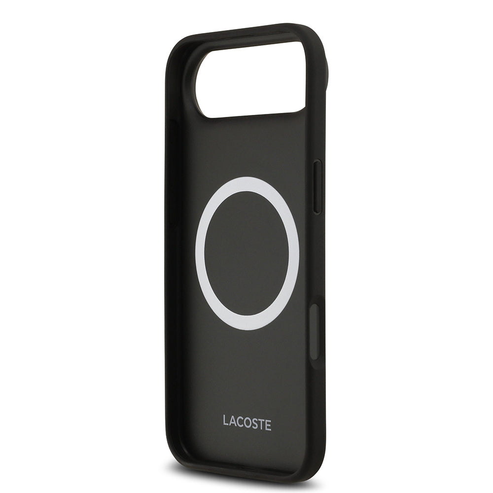 iPhone 17 Air Kılıf Lacoste Orjinal Lisanslı M-safe Şarj Özellikli PU Deri Tasarımlı Metal Logolu Kılıf