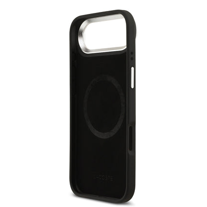 iPhone 17 Air Kılıf Lacoste Orjinal Lisanslı M-safe Şarj Özellikli PU Pike Desenli Standlı Metal Logolu Kılıf