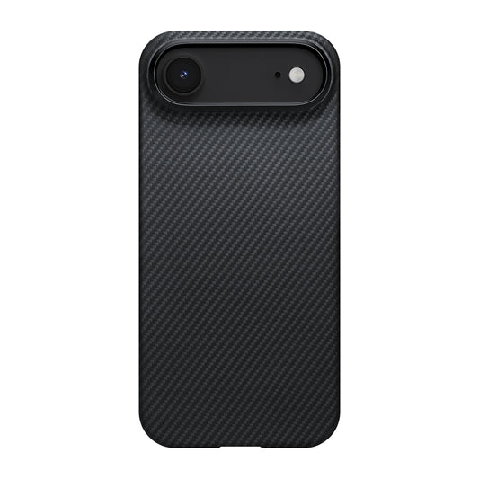 iPhone 17 Air Kılıf M-safe Şarj Özellikli 1500D Aramid Fiber Pitaka Ultra-Slim Classic Serisi Black-Grey Twill Kılıf
