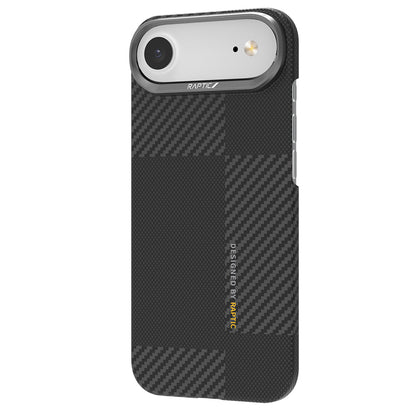 iPhone 17 Air Kılıf M-safe Şarj Özellikli 600D Metal Kamera Çerçeveli Raptic Aramid Fiber Geotik Serisi Kılıf