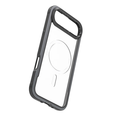 Apple iPhone 17 Air Kılıf M-safe Şarj Özellikli Airbagli Raptic Shield Serisi Şeffaf Arka Yüzey Kapak Siyah