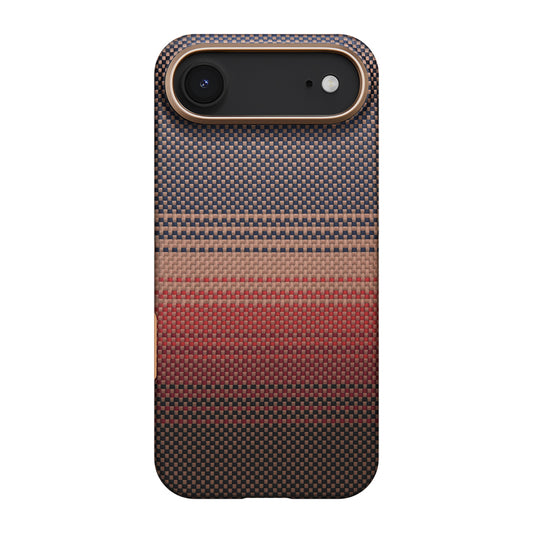 iPhone 17 Air Kılıf M-safe Şarj Özellikli Aramid Fiber Pitaka Tactile Woven Sunset-Moonrise Serisi Kılıf