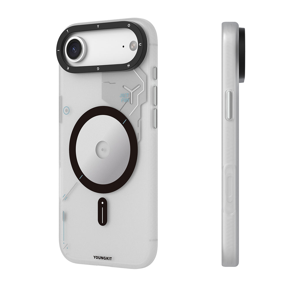 iPhone 17 Air Kılıf M-safe Şarj Özellikli Disk Desenli Youngkit Disc Battle Kılıf