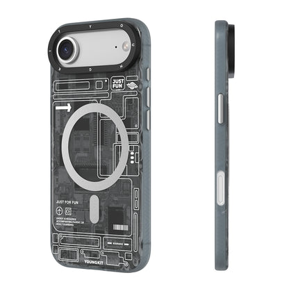 iPhone 17 Air Kılıf M-safe Şarj Özellikli Kamera Denetim Butonlu Youngkit Technology Serisi Kılıf