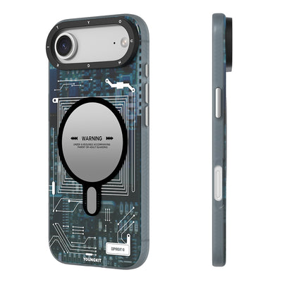 Apple iPhone 17 Air Kılıf M-safe Şarj Özellikli Kamera Denetim Butonlu Youngkit Technology Serisi Kapak Turuncu