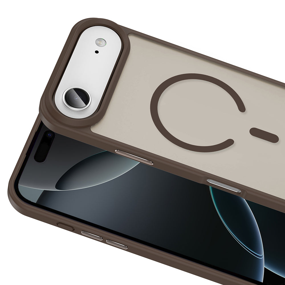 Apple iPhone 17 Air Kılıf M-safe Şarj Özellikli Mat Arka Yüzey Zore Sio Kapak Turuncu