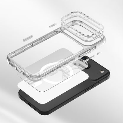 iPhone 17 Air Kılıf M-safe Şarj Özellikli Metal Kamera Çerçeveli Airbag Tasarımlı Lenyes CK221 Sert PC Kılıf