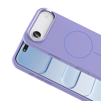 Apple iPhone 17 Air Kılıf M-Safe Şarj Özellikli Metal Kamera Çerçeveli Zore Edi Silikon Kapak Titanyum-Gri