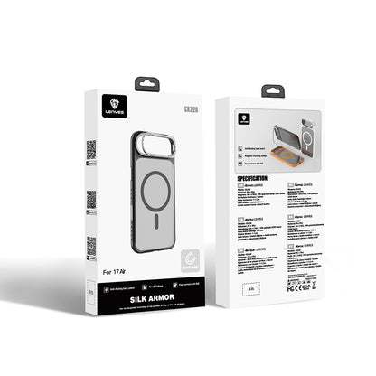 iPhone 17 Air Kılıf M-safe Şarj Özellikli Metal Kamera Standlı Lenyes CK226 PC Kılıf