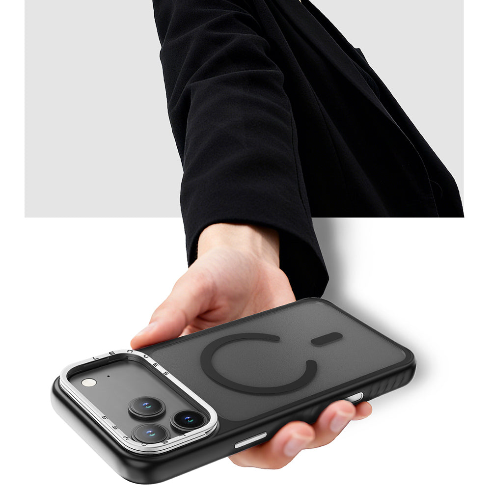 iPhone 17 Air Kılıf M-safe Şarj Özellikli Metal Kamera Standlı Lenyes CK226 PC Kılıf