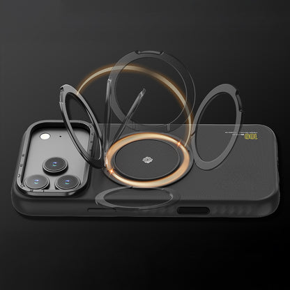 iPhone 17 Air Kılıf M-safe Şarj Özellikli Metal Standlı Lenyes CK225 Kevlar Kılıf