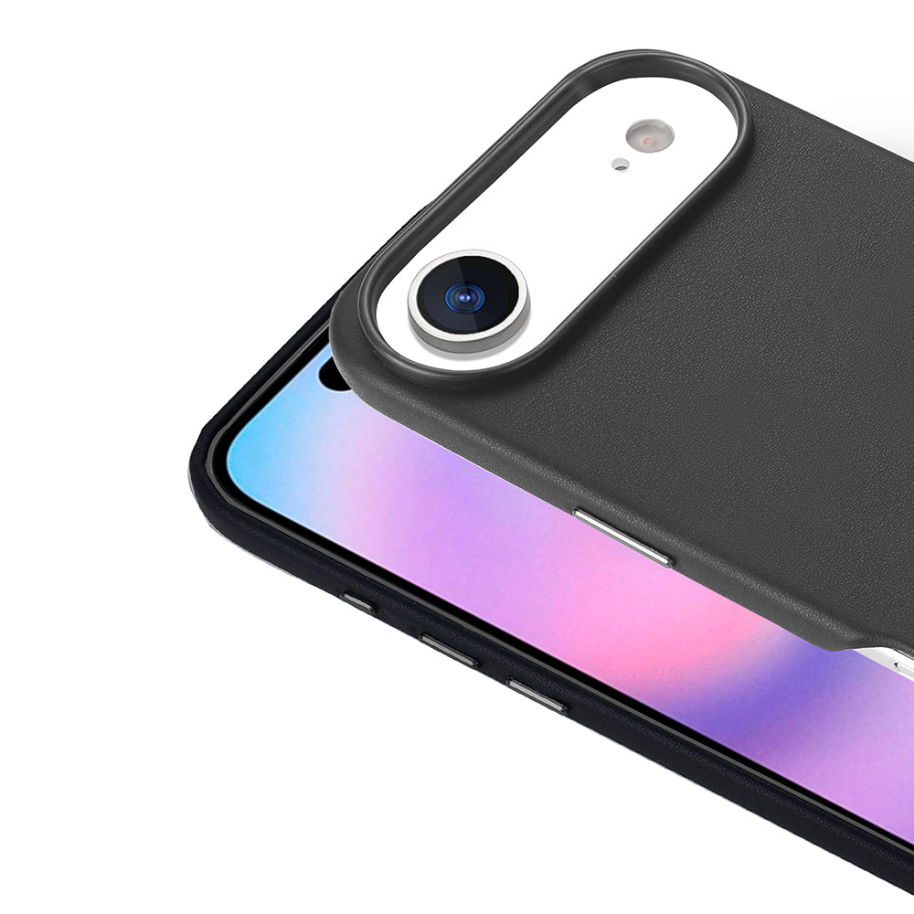 Apple iPhone 17 Air Kılıf M-safe Şarj Özellikli PU Deri Görünümlü Zore Kupra Kapak Gri