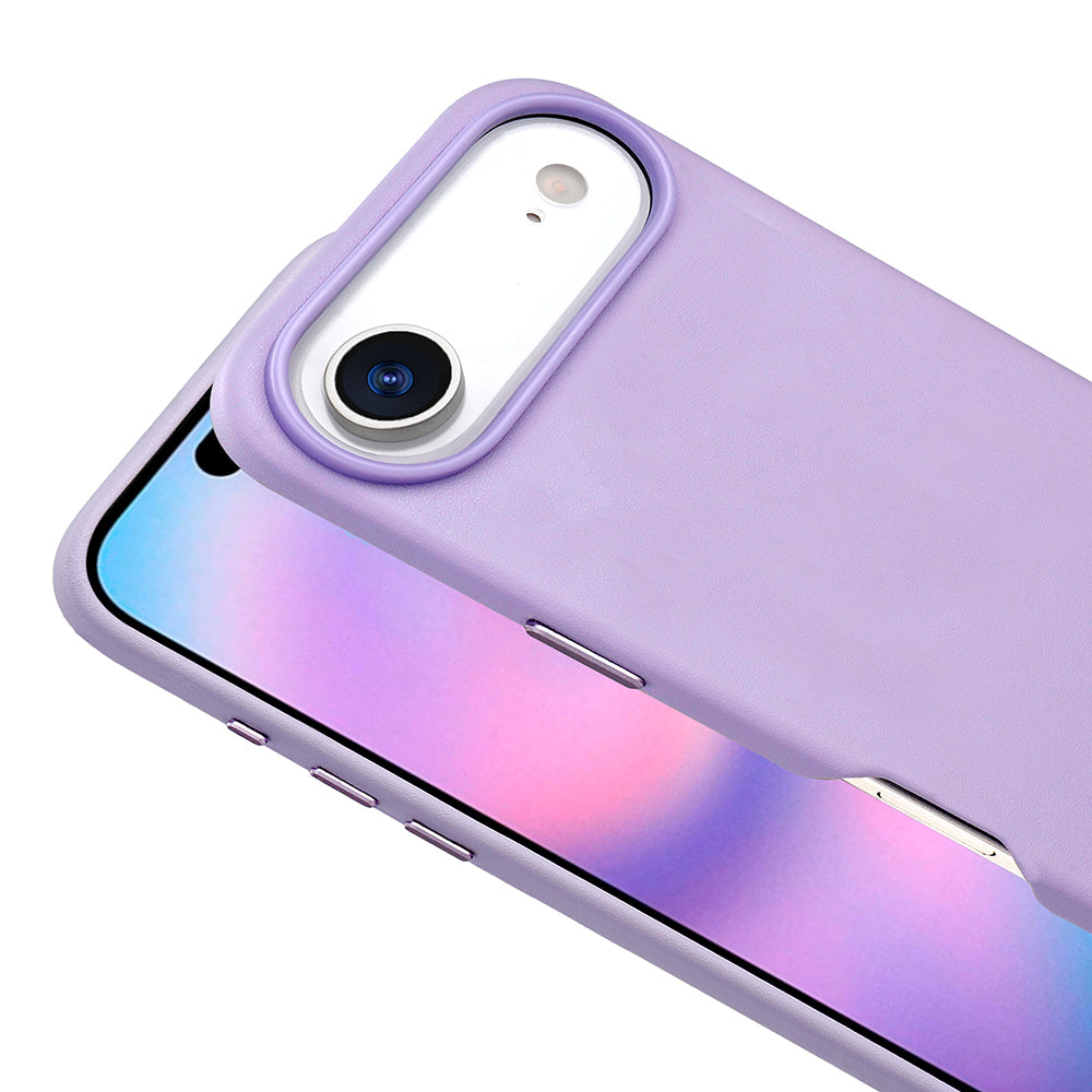 Apple iPhone 17 Air Kılıf M-safe Şarj Özellikli PU Deri Görünümlü Zore Kupra Kapak Pembe