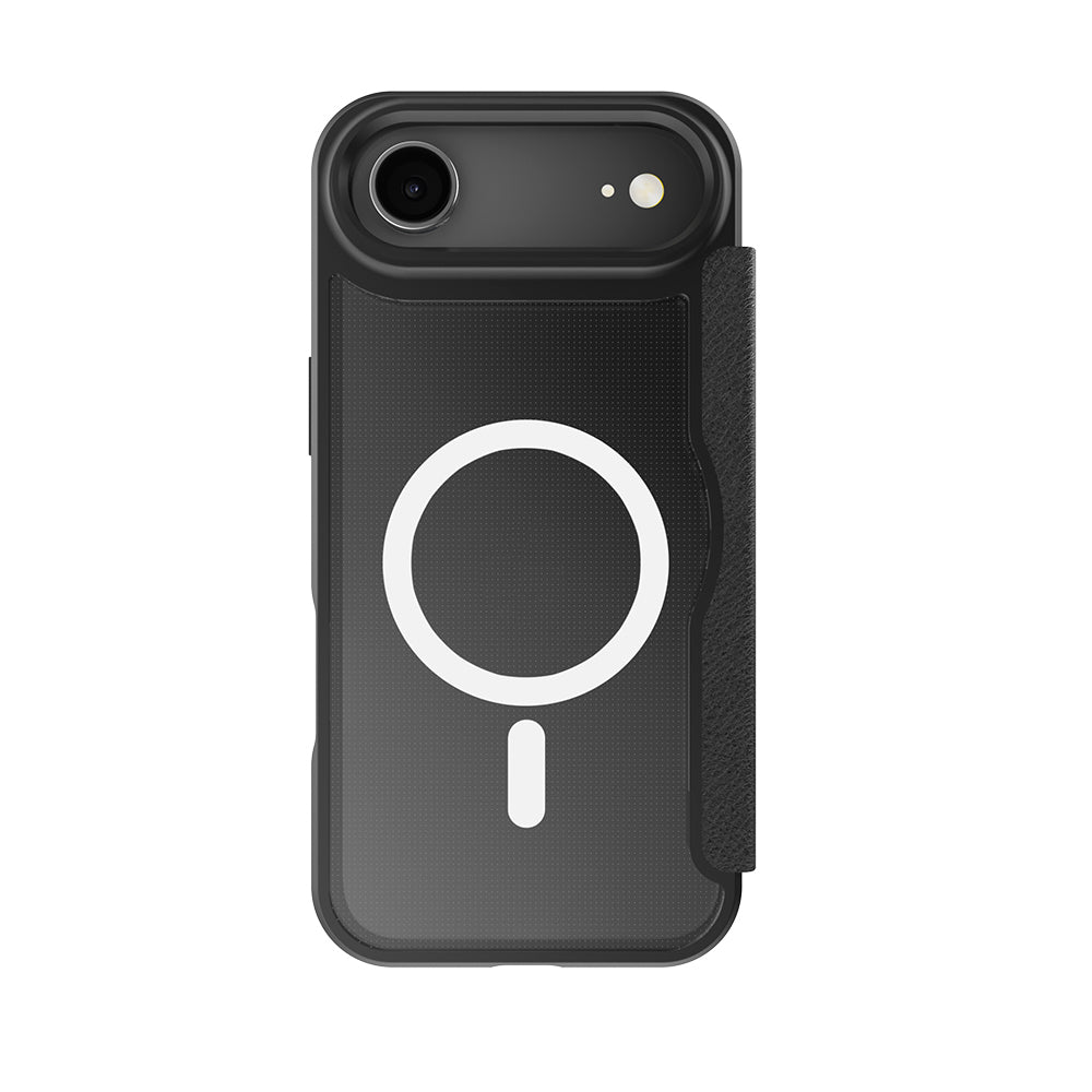 iPhone 17 Air Kılıf M-Safe Şarj Özellikli Raptic Air Folio Şeffaf Kartlıklı Kılıf