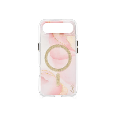 Apple iPhone 17 Air Kılıf M-safe Şarj Özellikli Simli Magnetik Coehl Aeris Kapak Pembe