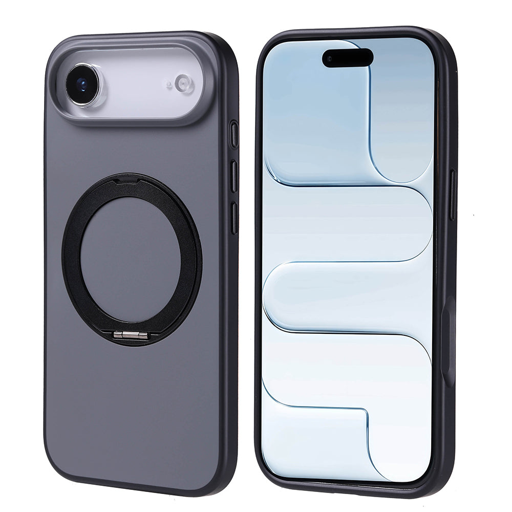 Apple iPhone 17 Air Kılıf M-Safe Şarj Özellikli Standlı Zore Proton Silikon Kapak Siyah