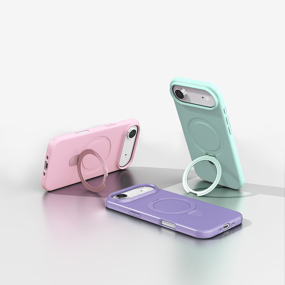 Apple iPhone 17 Air Kılıf M-safe Şarj Özellikli Standlı Zore Samara Kapak Lacivert