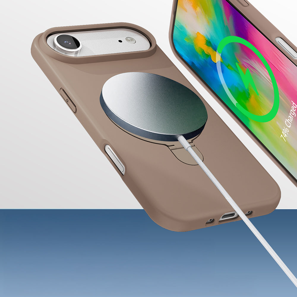 Apple iPhone 17 Air Kılıf M-safe Şarj Özellikli Standlı Zore Samara Kapak Lacivert