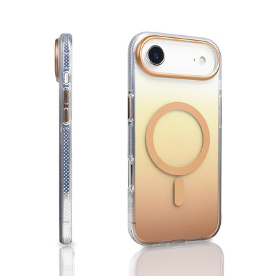 Apple iPhone 17 Air Kılıf M-safe Şarj Özellikli Transparan Renk Geçişli Zore Toros Kapak Siyah