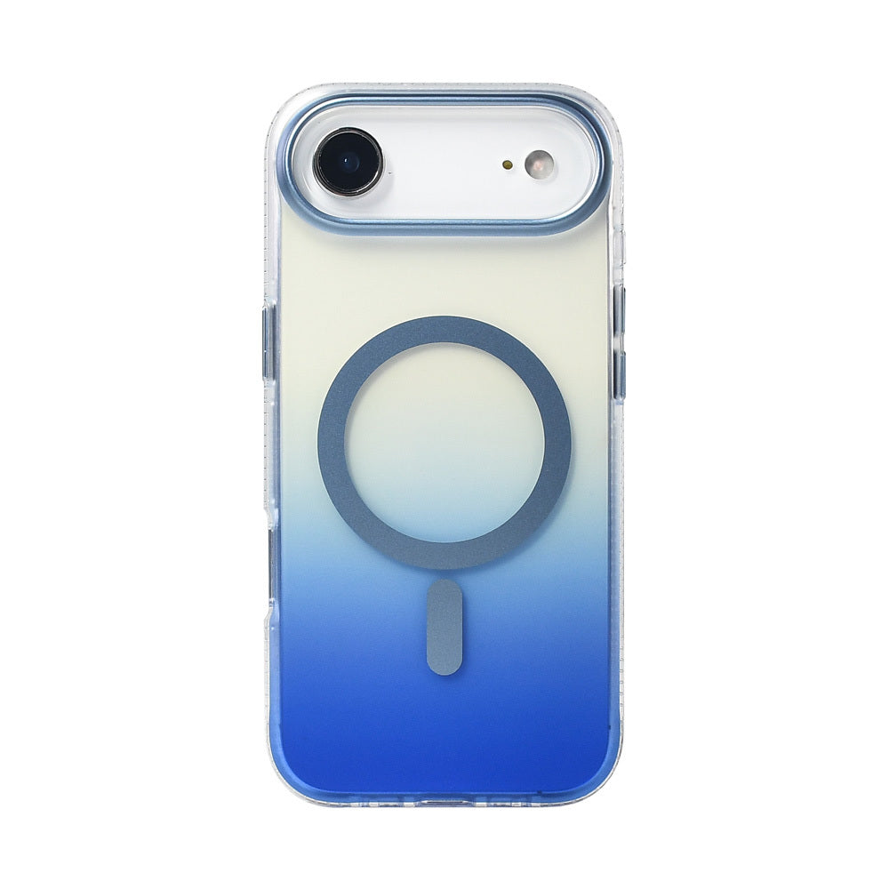 Apple iPhone 17 Air Kılıf M-safe Şarj Özellikli Transparan Renk Geçişli Zore Toros Kapak Siyah