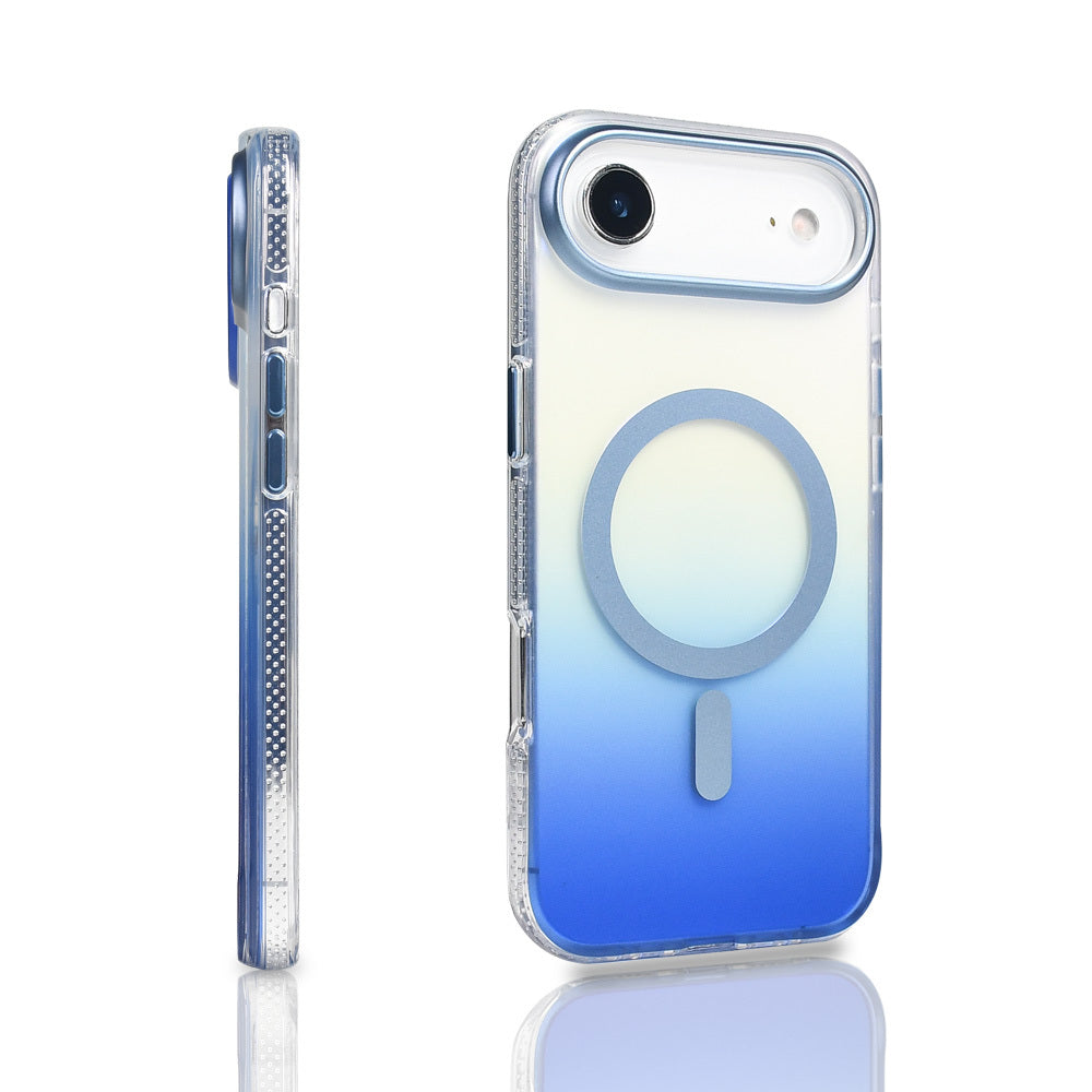 Apple iPhone 17 Air Kılıf M-safe Şarj Özellikli Transparan Renk Geçişli Zore Toros Kapak Rose Pembe