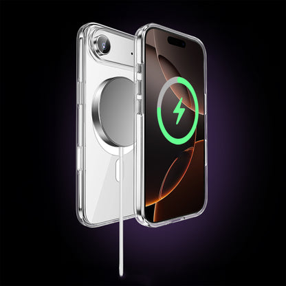 iPhone 17 Air Kılıf M-safe Şarj Özellikli Transparan Sert PC Wlons Pita Kılıf