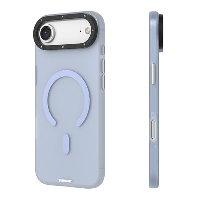 Apple iPhone 17 Air Kılıf M-safe Şarj Özellikli Youngkit Hidden Sand Serisi Kapak Mavi