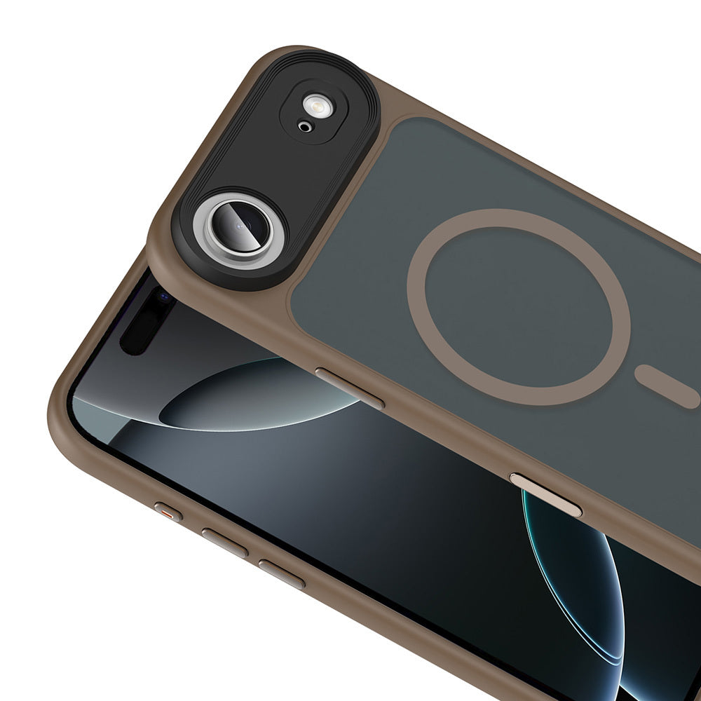 iPhone 17 Air Kılıf Mat Arka Yüzey Wireless Şarj Özellikli Zore Flet M-safe Kılıf