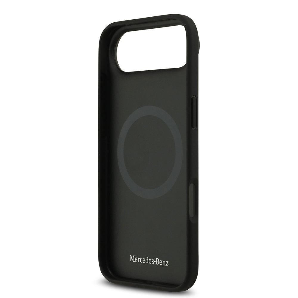 iPhone 17 Air Kılıf Mercedes Benz Orjinal Lisanslı M-safe Şarj Özellikli Dokulu Desenli Deri Kılıf