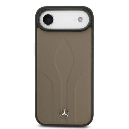 iPhone 17 Air Kılıf Mercedes Benz Orjinal Lisanslı M-safe Şarj Özellikli Dokulu Desenli Deri Kılıf