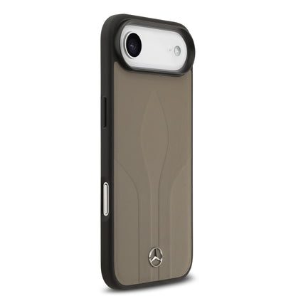 iPhone 17 Air Kılıf Mercedes Benz Orjinal Lisanslı M-safe Şarj Özellikli Dokulu Desenli Deri Kılıf