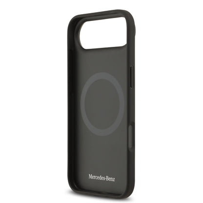 iPhone 17 Air Kılıf Mercedes Benz Orjinal Lisanslı M-safe Şarj Özellikli Dokulu Desenli Deri Kılıf