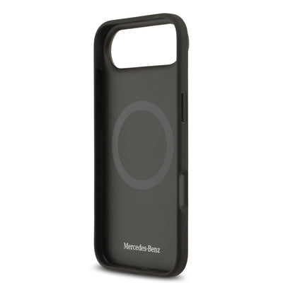 Apple iPhone 17 Air Kılıf Mercedes Benz Orjinal Lisanslı M-safe Şarj Özellikli Dokulu Desenli Deri Kapak Kahverengi