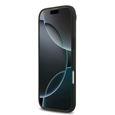 Apple iPhone 17 Air Kılıf Mercedes Benz Orjinal Lisanslı M-safe Şarj Özellikli Şeritli Yıldız Desenli Metal Logolu Deri Kapak Siyah