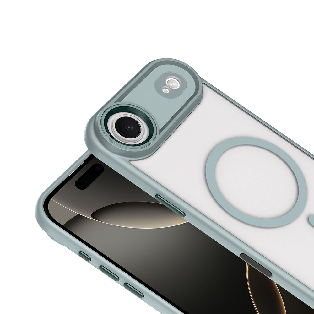 iPhone 17 Air Kılıf Wireless Şarj Özellikli Zore Krom M-safe Silikon Kılıf