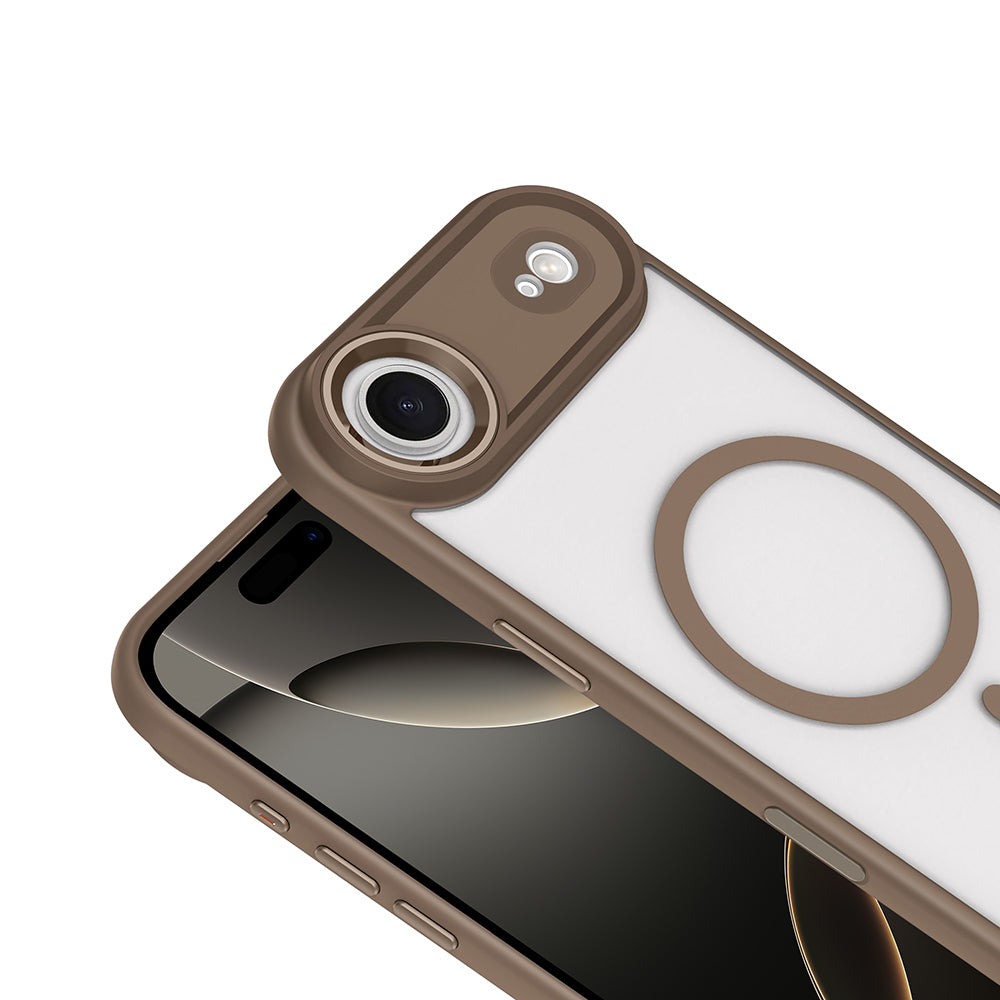 iPhone 17 Air Kılıf Wireless Şarj Özellikli Zore Krom M-safe Silikon Kılıf