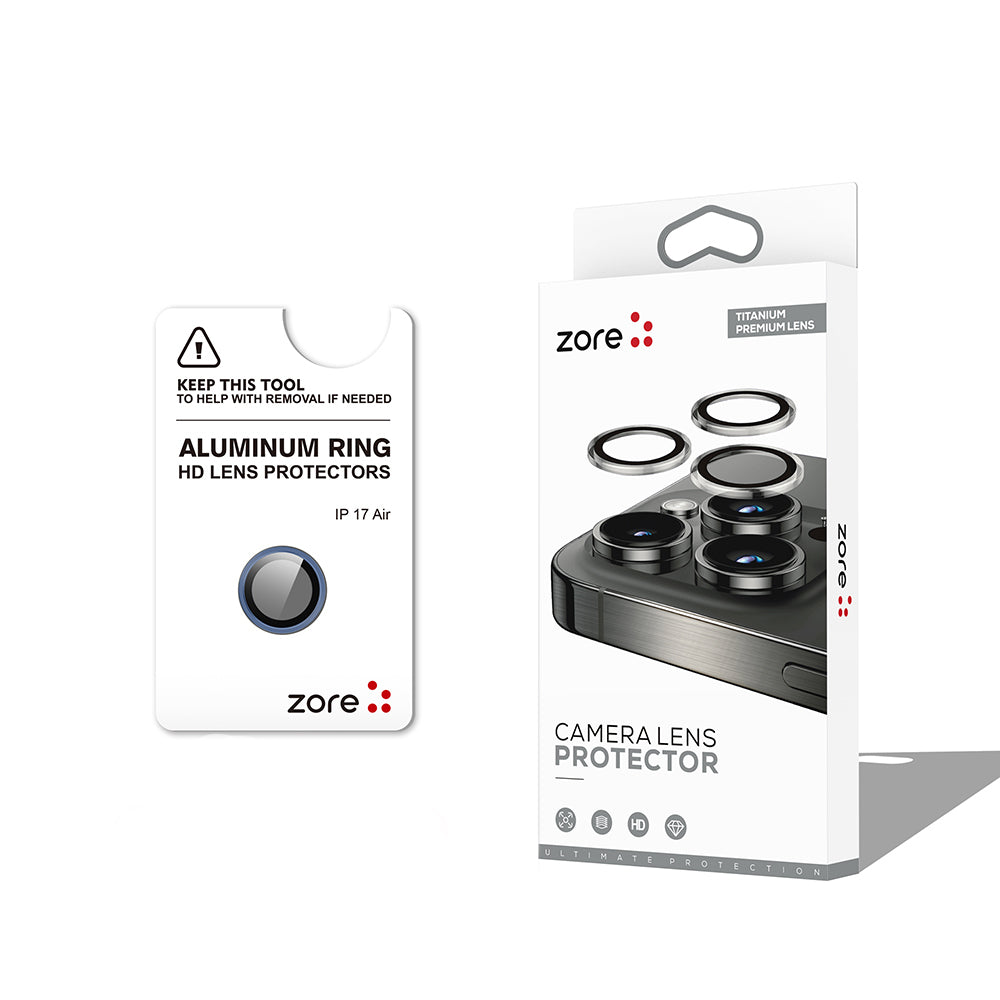 Apple iPhone 17 Air Zore CL-12 Premium Safir Parmak İzi Bırakmayan Anti-Reflective Kamera Lens Koruyucu Mavi