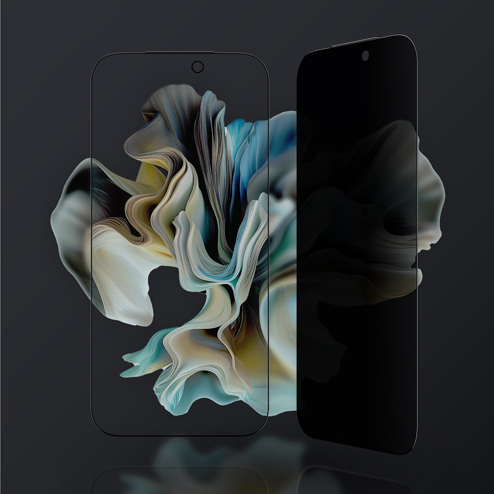 Apple iPhone 17 Amazingthing Titan Privacy Parmak İzi Bırakmayan Temperli Cam Ekran Koruyucu Siyah