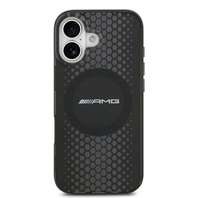 Apple iPhone 17 Kılıf AMG Orjinal Lisanslı Çift Katmanlı Büyük Logolu Petek Desenli Kapak Siyah
