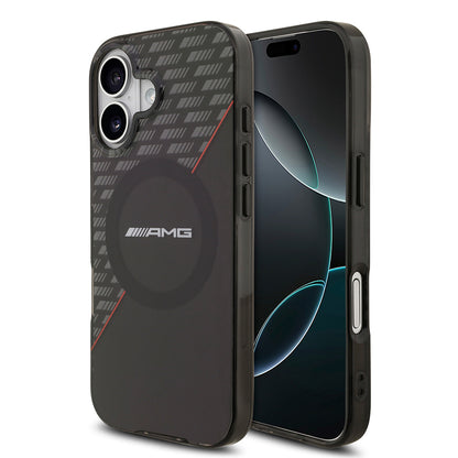 iPhone 17 Kılıf AMG Orjinal Lisanslı M-safe Şarj Özellikli Çift Katmanlı Kırmızı Çapraz Çizgili Kılıf