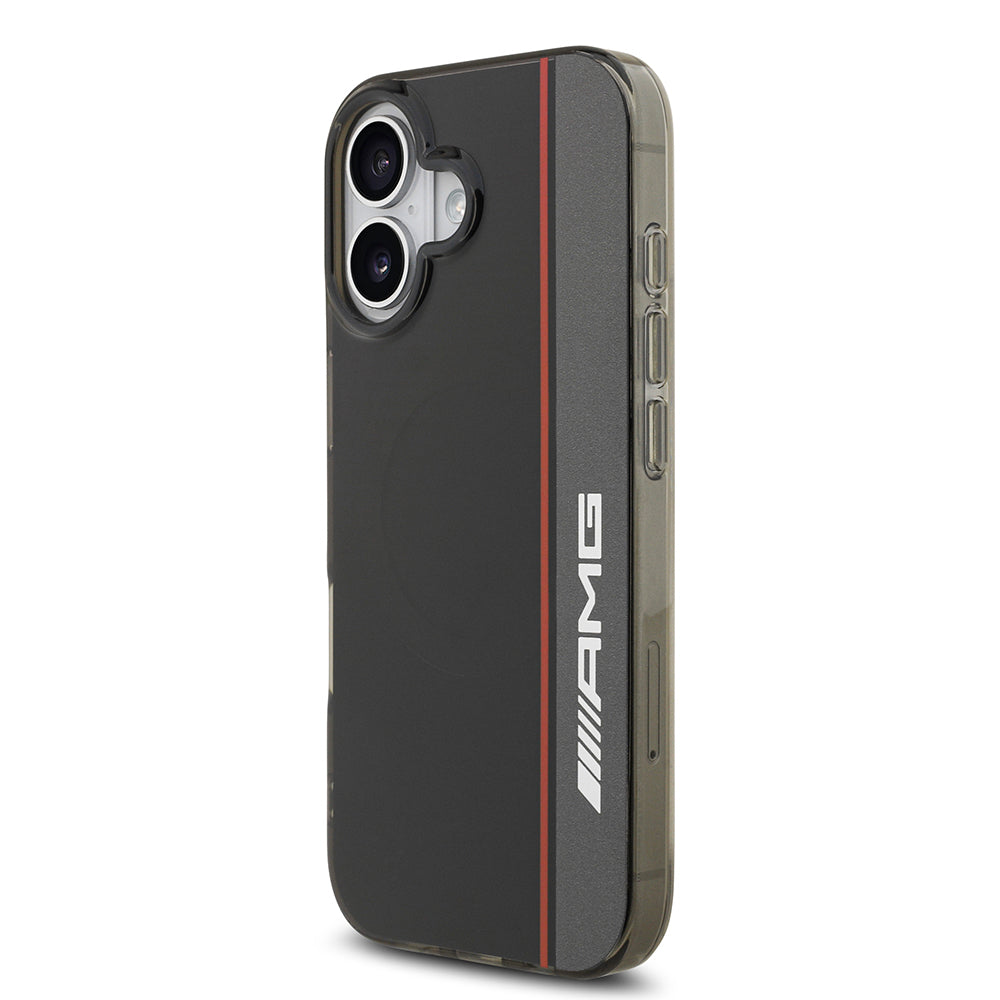 iPhone 17 Kılıf AMG Orjinal Lisanslı M-safe Şarj Özellikli IML Baskı Logolu Çift Katmanlı Bow Lines Kılıf