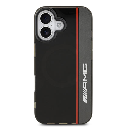 iPhone 17 Kılıf AMG Orjinal Lisanslı M-safe Şarj Özellikli IML Baskı Logolu Çift Katmanlı Bow Lines Kılıf