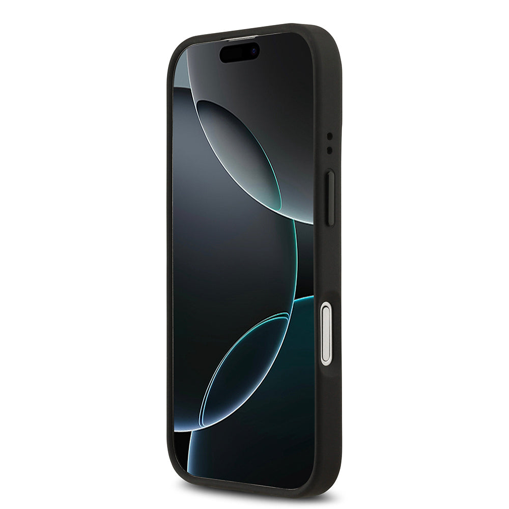 iPhone 17 Kılıf BMW Orjinal Lisanslı M-safe Şarj Özellikli M Logolu Üç Şeritli Delikli Deri Kılıf