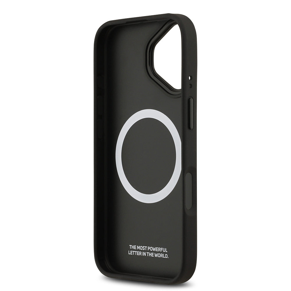 iPhone 17 Kılıf BMW Orjinal Lisanslı M-safe Şarj Özellikli M Logolu Üç Şeritli Delikli Deri Kılıf