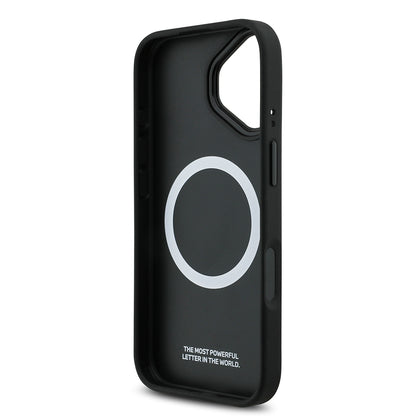 iPhone 17 Kılıf BMW Orjinal Lisanslı M-safe Şarj Özellikli M Logolu Üç Şeritli Delikli Deri Kılıf