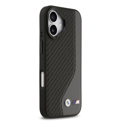 iPhone 17 Kılıf BMW Orjinal Lisanslı M-safe Şarj Özellikli Metal BMW ve M Logolu PU Karbon Tasarımlı Kılıf