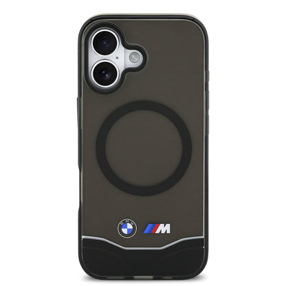 iPhone 17 Kılıf BMW Orjinal Lisanslı M-safe Şarj Özellikli Metal Buton Tasarımlı Tranparan M Dizayn Kılıf