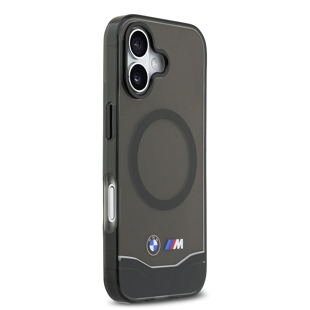 iPhone 17 Kılıf BMW Orjinal Lisanslı M-safe Şarj Özellikli Metal Buton Tasarımlı Tranparan M Dizayn Kılıf