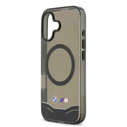iPhone 17 Kılıf BMW Orjinal Lisanslı M-safe Şarj Özellikli Metal Buton Tasarımlı Tranparan M Dizayn Kılıf
