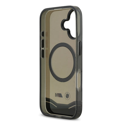iPhone 17 Kılıf BMW Orjinal Lisanslı M-safe Şarj Özellikli Metal Buton Tasarımlı Tranparan M Dizayn Kılıf